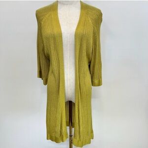 NWT Andrea Jovine Mustard Open-Front Cardigan